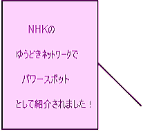 NHKの ゆうどきﾈｯﾄﾜｰｸ でパワースポット として紹介されました！